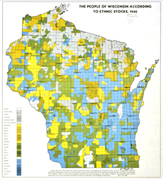 1940 Map of Wisconsin.